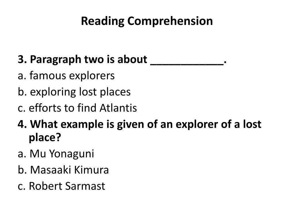 reading comprehension 4