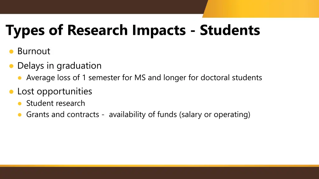 types of research impacts students