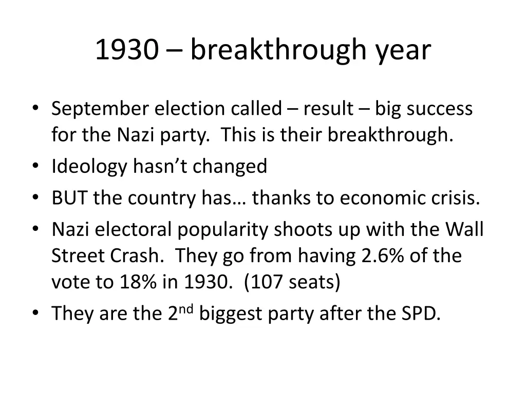 1930 breakthrough year