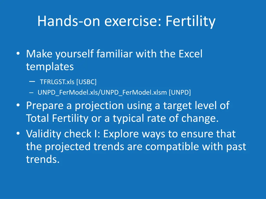 hands on exercise fertility