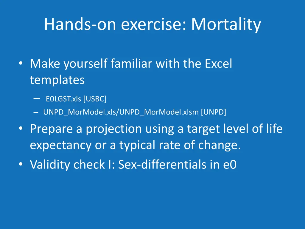 hands on exercise mortality