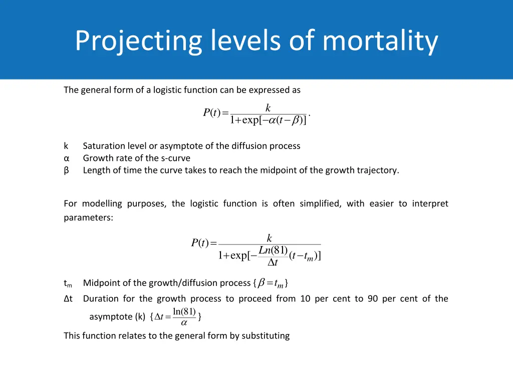 projecting levels of mortality 3