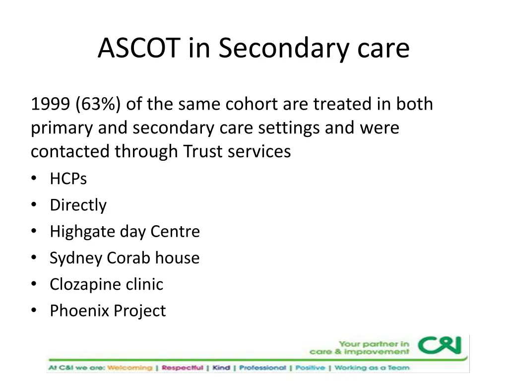 ascot in secondary care