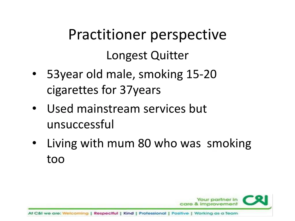 practitioner perspective longest quitter 53year
