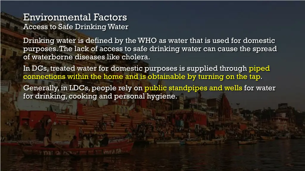 environmental factors access to safe drinking