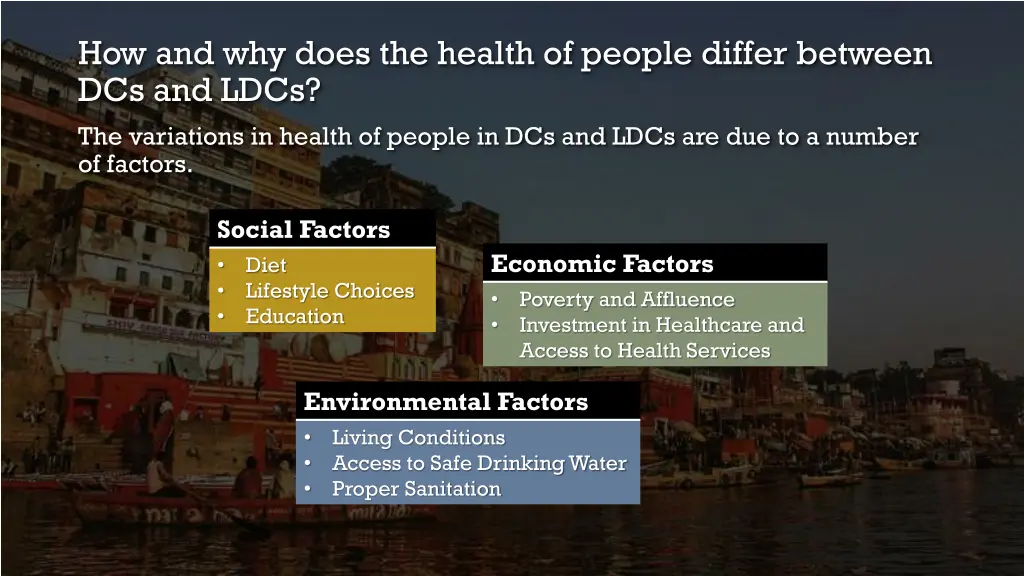 how and why does the health of people differ