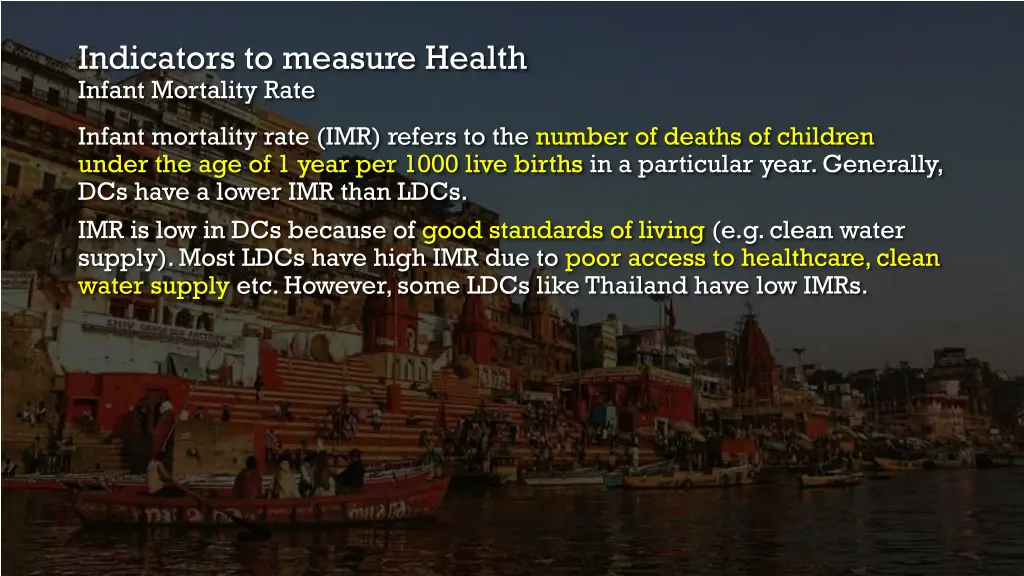 indicators to measure health infant mortality rate
