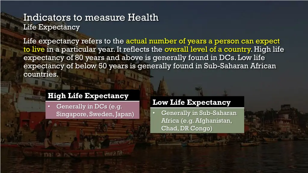 indicators to measure health life expectancy