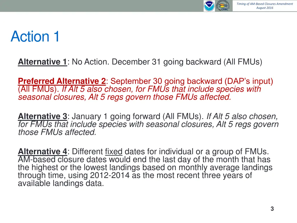 timing of am based closures amendment august 2016 1
