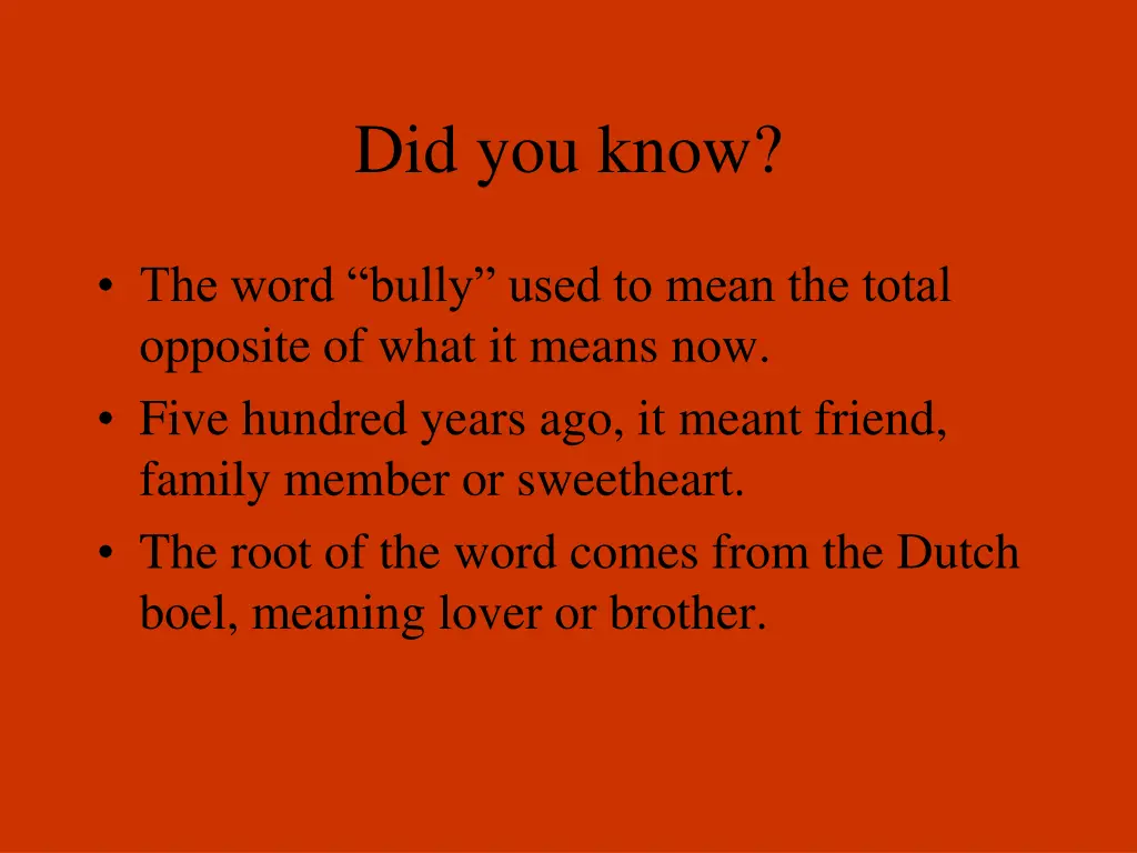 did you know