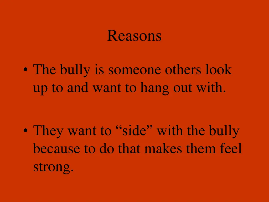 reasons
