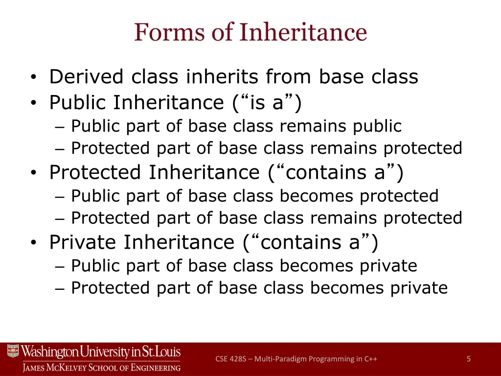 forms of inheritance