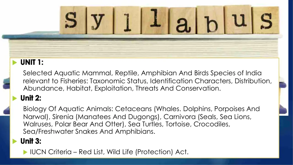 unit 1 unit 1 selected aquatic mammal reptile