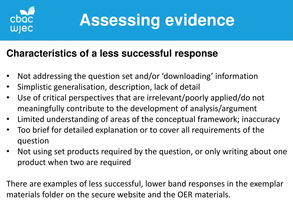 assessing evidence 11