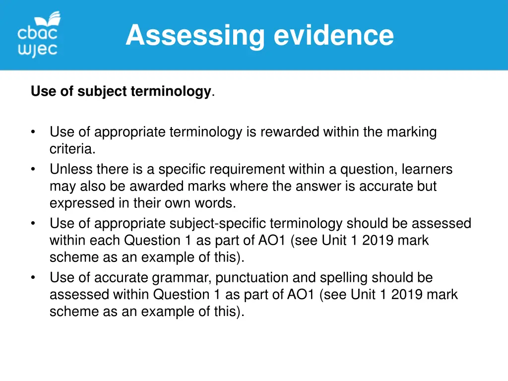 assessing evidence 2