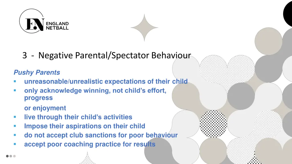 3 negative parental spectator behaviour