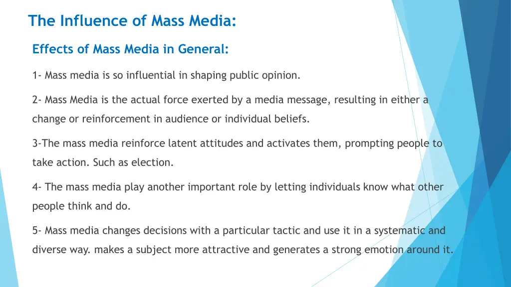 the influence of mass media