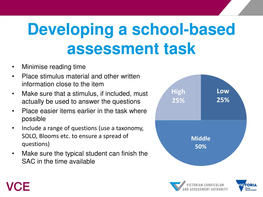 developing a school based assessment task 2