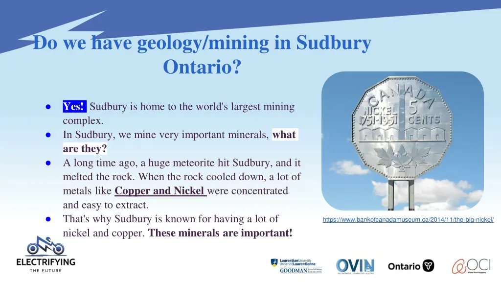 do we have geology mining in sudbury ontario