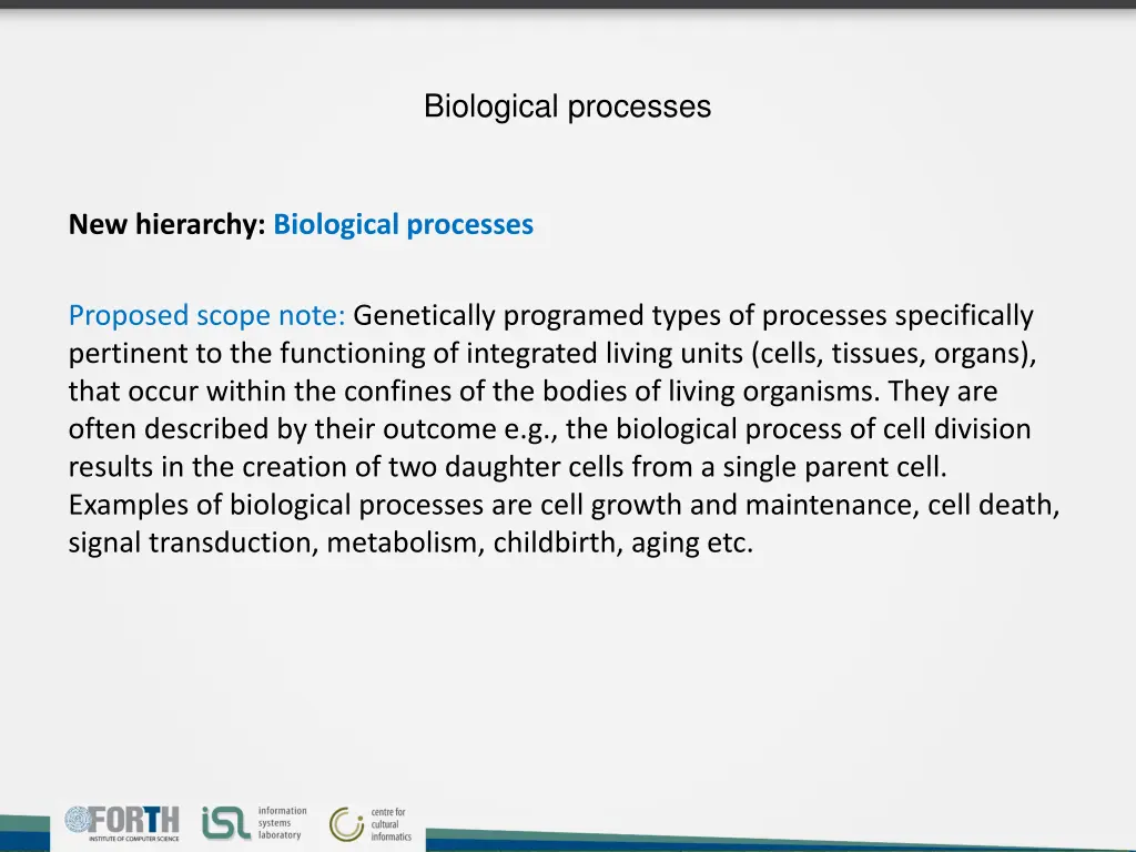 biological processes