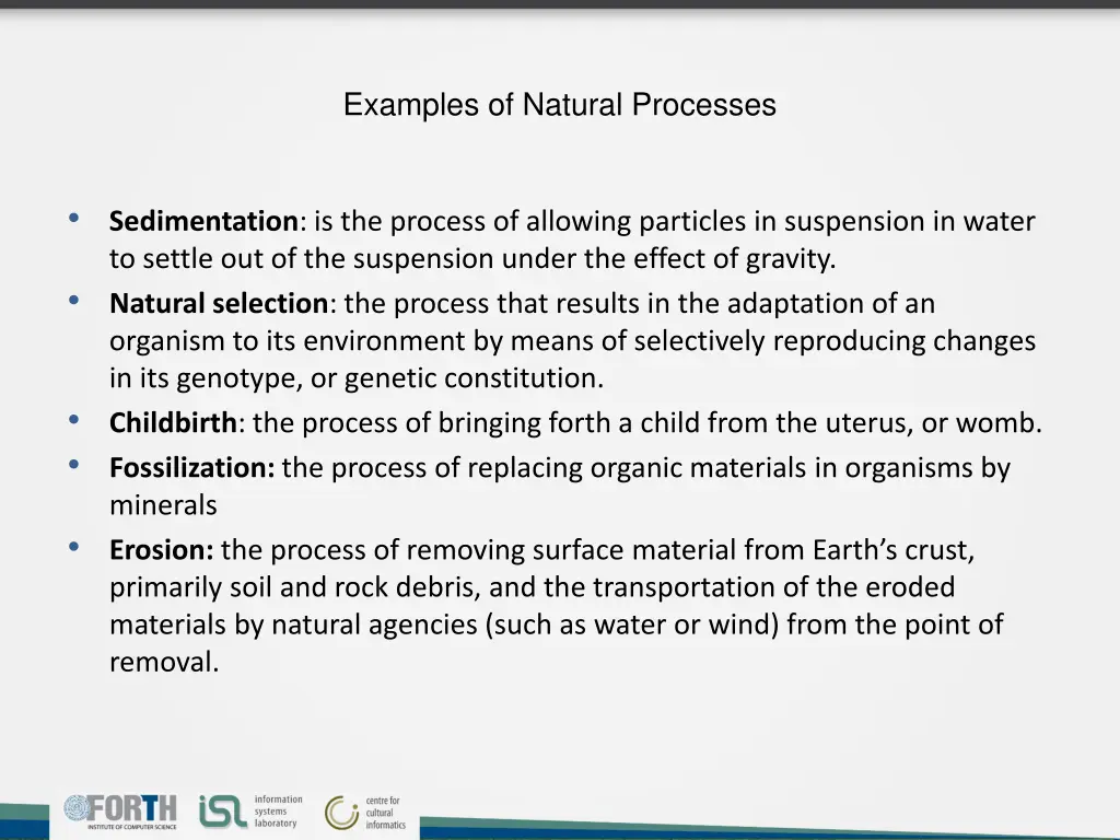 examples of natural processes 1