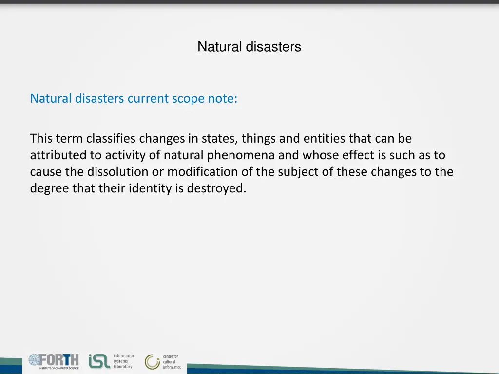 natural disasters