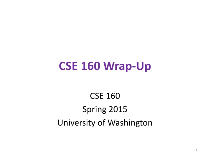 cse 160 wrap up