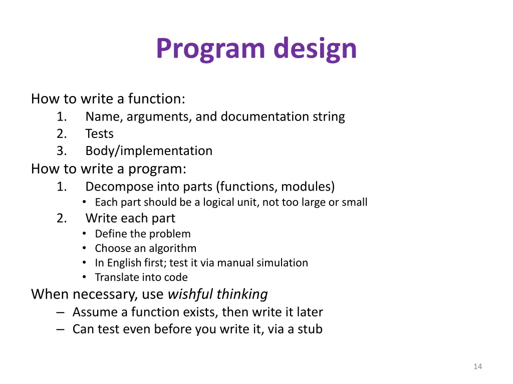 program design