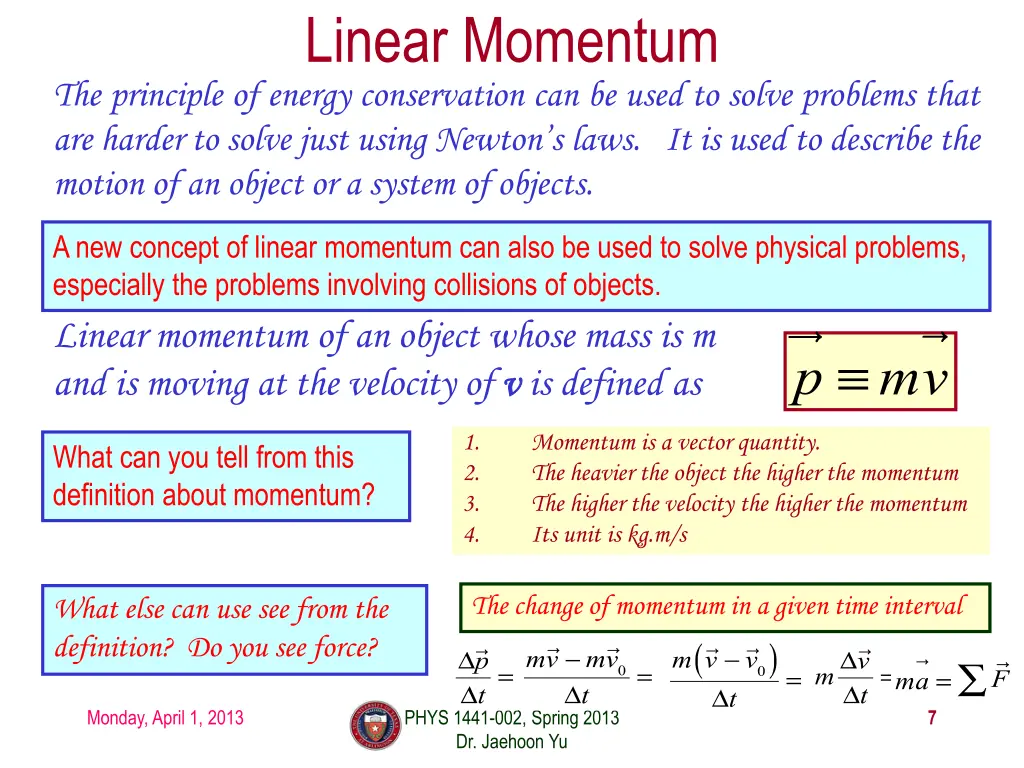 linear momentum