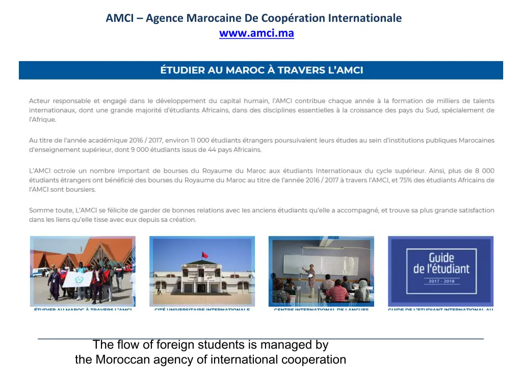 amci agence marocaine de coop ration