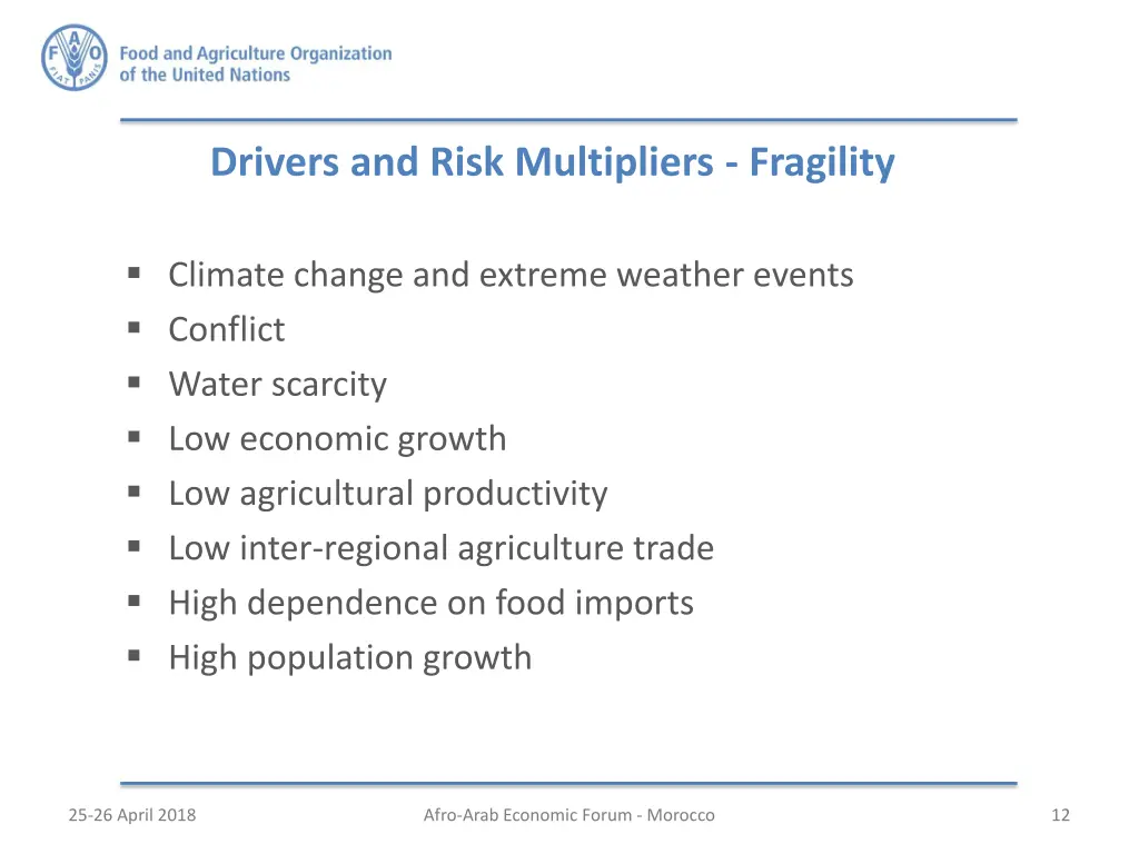 drivers and risk multipliers fragility