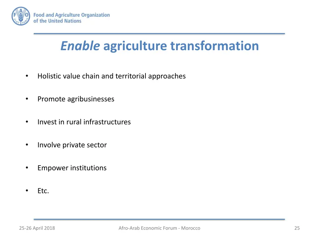enable agriculture transformation