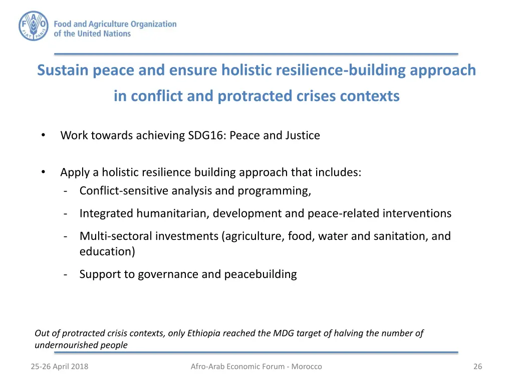 sustain peace and ensure holistic resilience