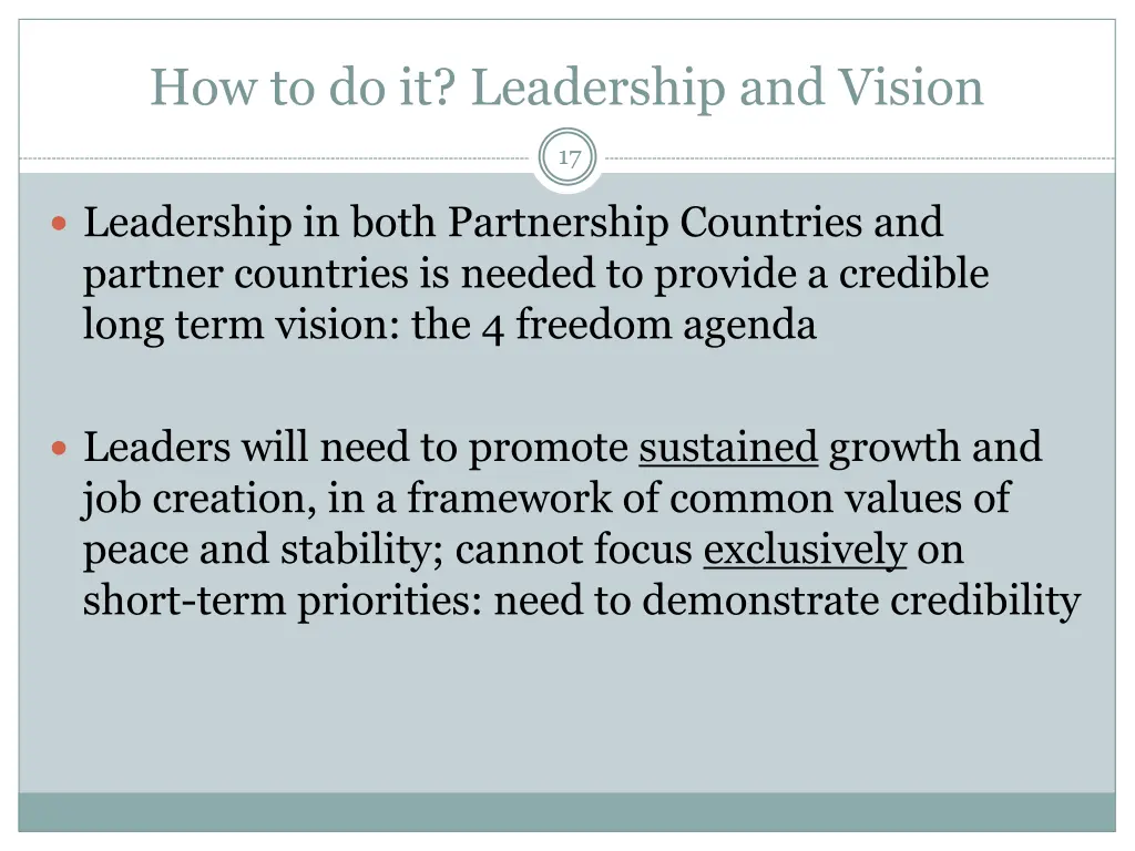 how to do it leadership and vision