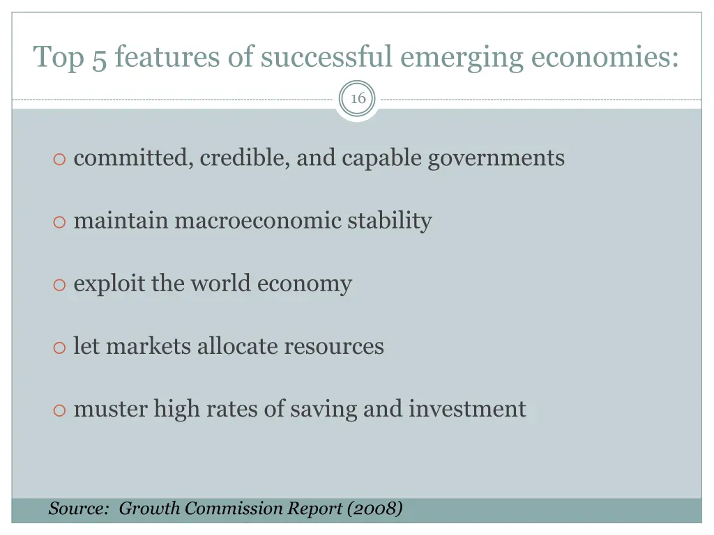 top 5 features of successful emerging economies