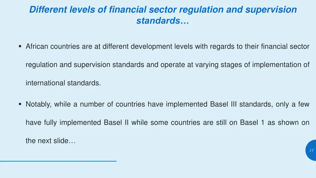 different levels of financial sector regulation