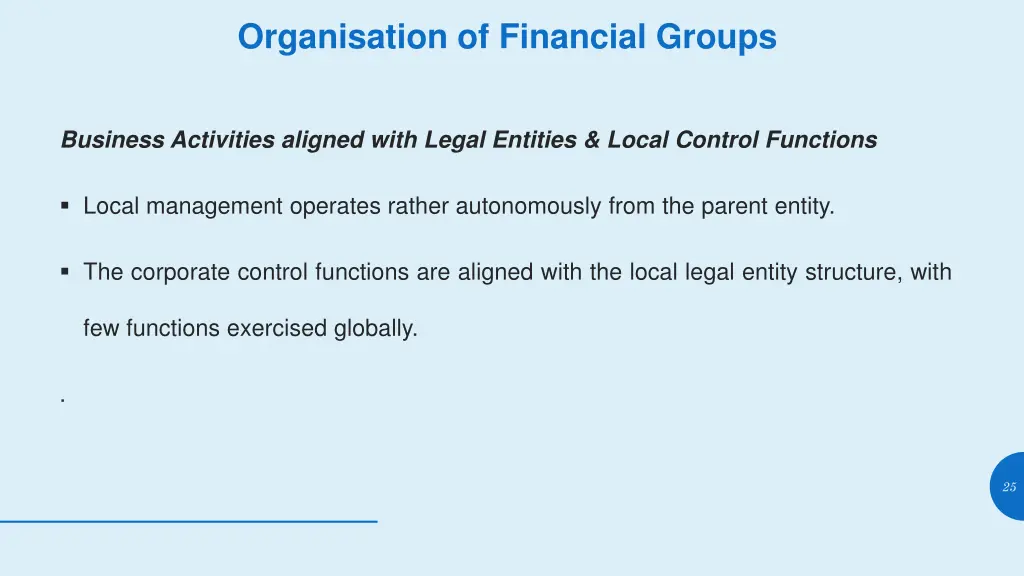 organisation of financial groups 1