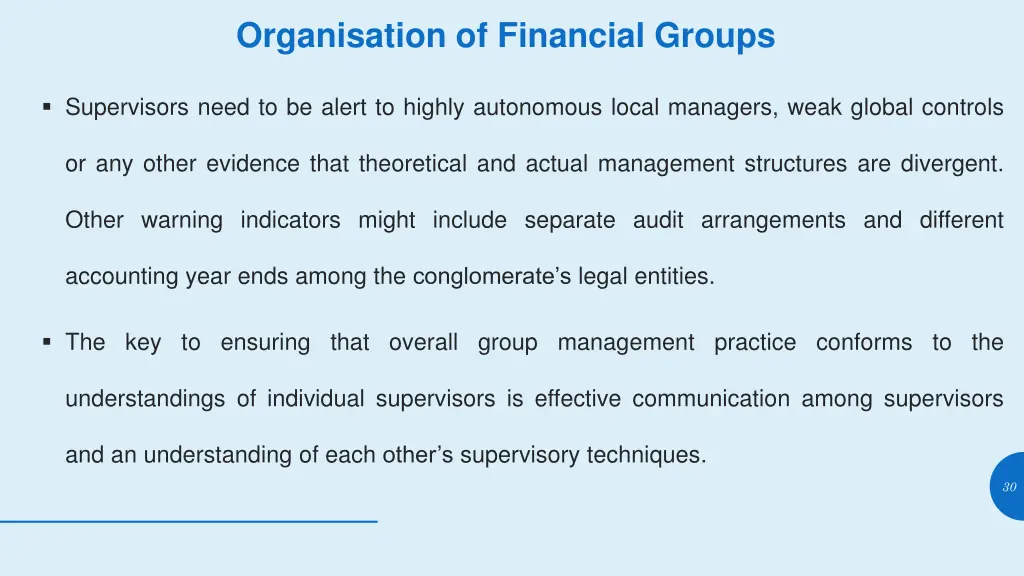 organisation of financial groups 6
