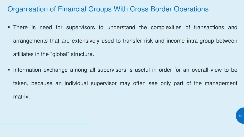 organisation of financial groups with cross 2