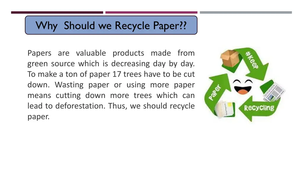 why should we recycle paper