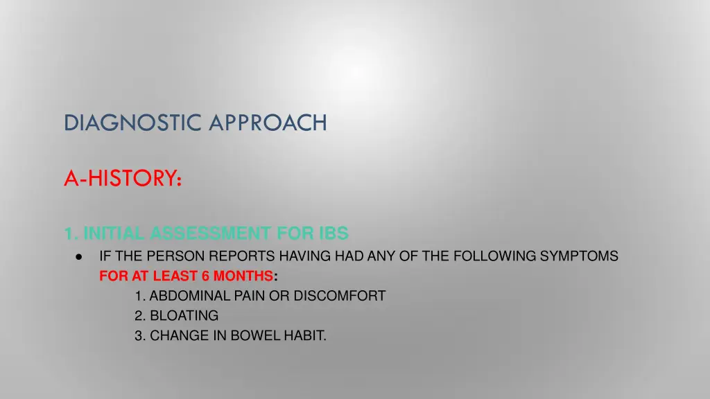 diagnostic approach