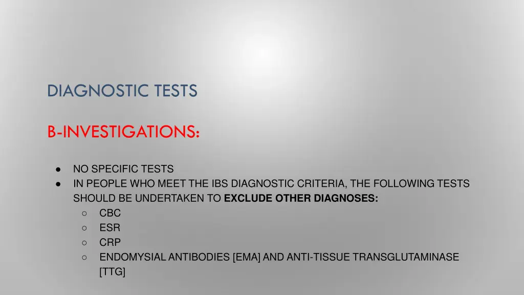 diagnostic tests