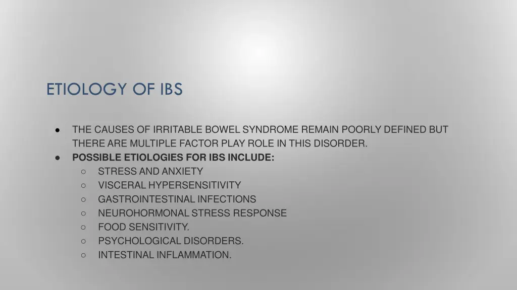 etiology of ibs