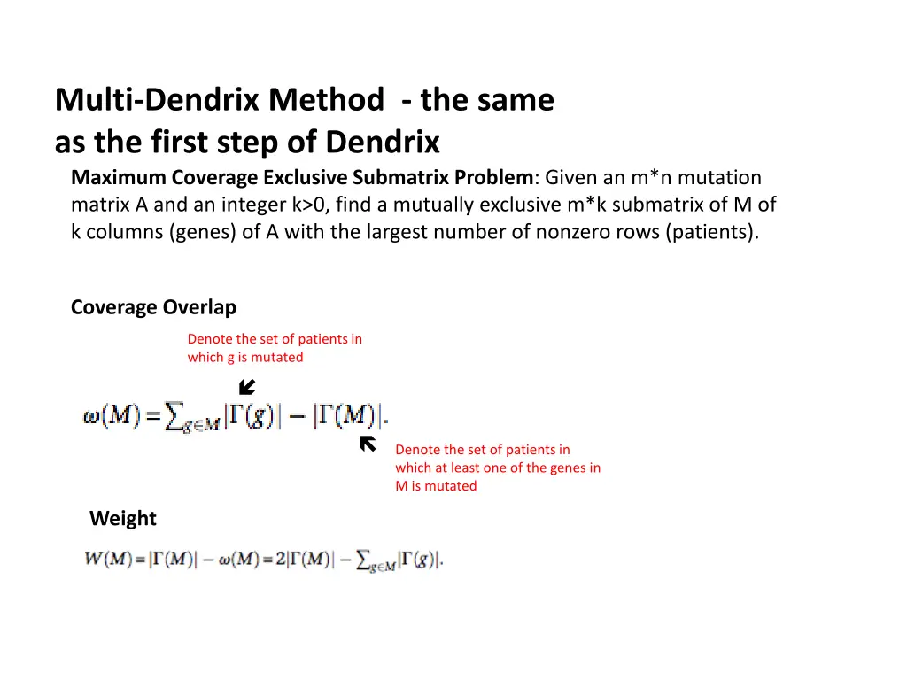 multi dendrix method the same as the first step