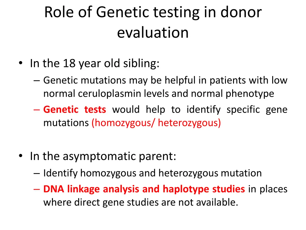 role of genetic testing in donor evaluation