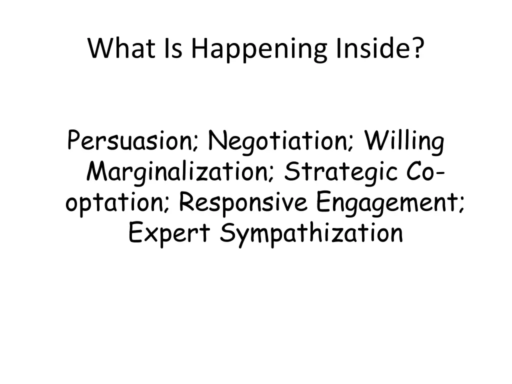 what is happening inside