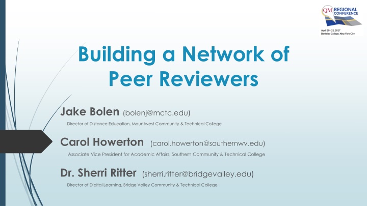 building a network of peer reviewers