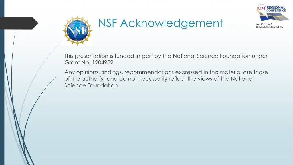 nsf acknowledgement