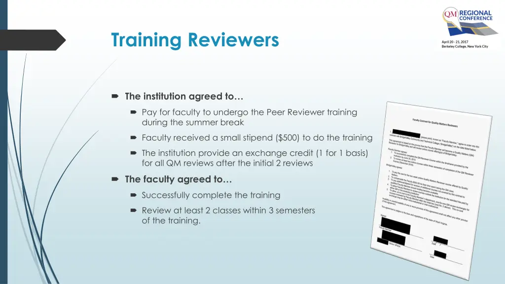 training reviewers