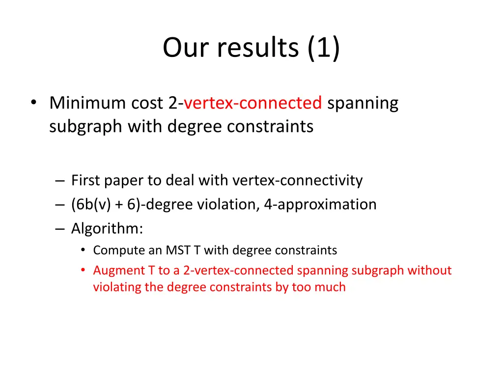our results 1